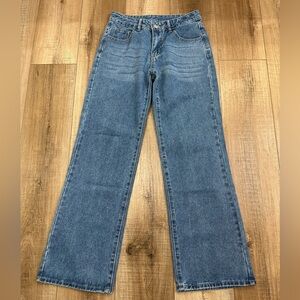 SHEIN Blue Wide-Leg Jeans